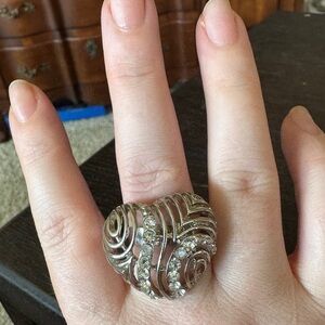 *Final Price* Heart Large Costume Ring Jewelry Adjustable Rhinestone